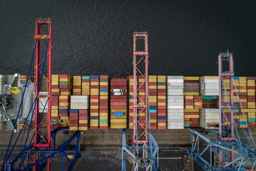 seaport of rio de janeiro, brazil full of ships with many containers for importing products