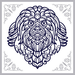Fototapeta premium Monkey head mandala arts isolated on white background