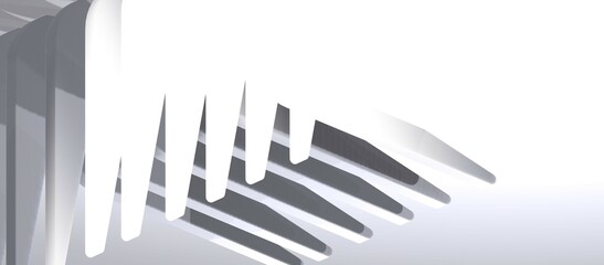 Abstract 3D rendering, futuristic building concept, can also be like machine parts, with a gray color combination, very suitable for design backgrounds.