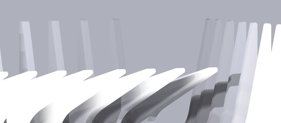 Abstract 3D rendering, futuristic building concept, can also be like machine parts, with a gray color combination, very suitable for design backgrounds.