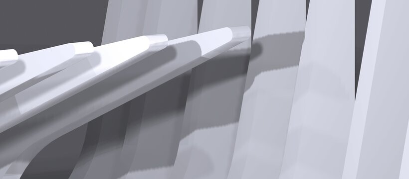 Abstract 3D rendering, futuristic building concept, can also be like machine parts, with a gray color combination, very suitable for design backgrounds.