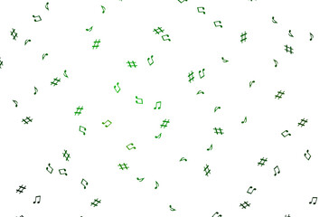 Light Green vector backdrop with music notes.