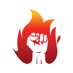 Revolution Protest Fire Fist Symbol