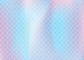 Gradient scale background with holographic mermaid.