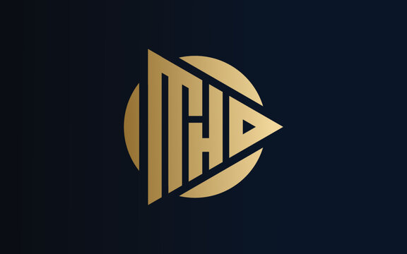 M H D Letter Monogram logo with triangle