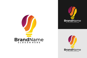 bulb idea logo vector design template