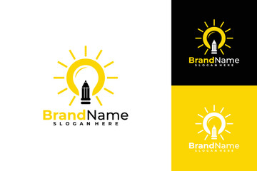 bulb idea logo vector design template