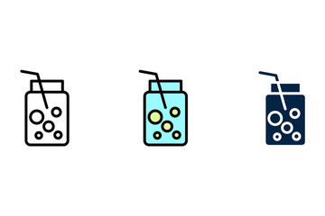 Smoothie and straw concept line icon. Simple element illustration. Smoothie and straw concept outline symbol design.