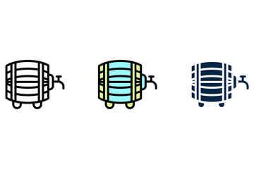 Wooden barrel concept line icon. Simple element illustration. Wooden barrel concept outline symbol design.