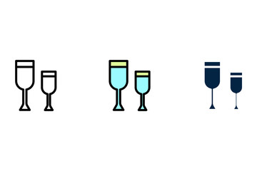 wine glass concept line icon. Simple element illustration. wine glass concept outline symbol design.