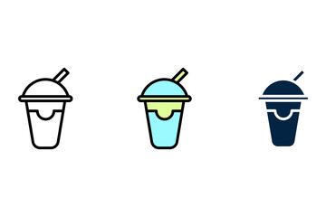 milk shake concept line icon. Simple element illustration. milk shake concept outline symbol design.