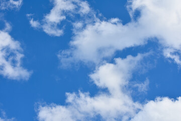 White clouds and blue sky