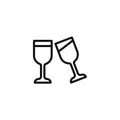 wine glass concept line icon. Simple element illustration. wine glass concept outline symbol design.