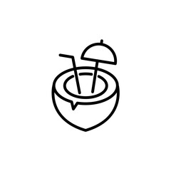 Beach cocktail concept line icon. Simple element illustration. Beach cocktail concept outline symbol design.