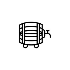 Wooden barrel concept line icon. Simple element illustration. Wooden barrel concept outline symbol design.