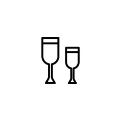 wine glass concept line icon. Simple element illustration. wine glass concept outline symbol design.