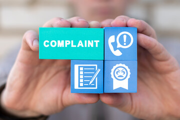 Complaints business concept. Customer complaint, dissatisfaction from product or service problem,...