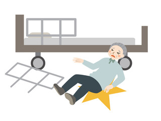 高齢者　転倒　ベッド