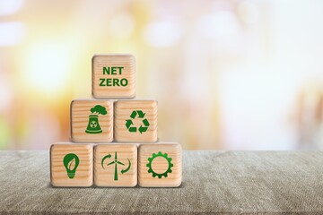 Net Zero and Carbon Neutral Concepts Emissions Goals Weather neutral long-term strategy.