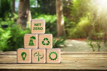 Net Zero and Carbon Neutral Concepts Emissions Goals Weather neutral long-term strategy.