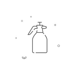 Garden sprayer, pulverizer simple vector line icon. Symbol, pictogram, sign isolated on white background. Editable stroke. Adjust line weight.