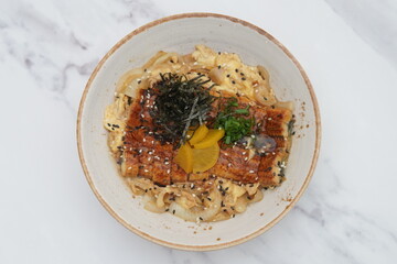 Unagi don, eel rice bowl