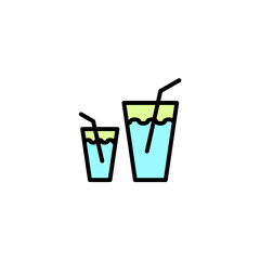 Water glass concept line icon. Simple element illustration. Water glass concept outline symbol design.