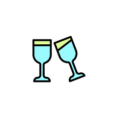 wine glass concept line icon. Simple element illustration. wine glass concept outline symbol design.