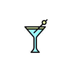 cocktail concept line icon. Simple element illustration. cocktail concept outline symbol design.