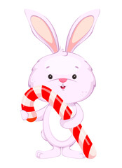 Fototapeta na wymiar Cute rabbit cartoon character. Funny bunny