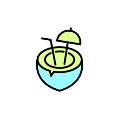 Beach cocktail concept line icon. Simple element illustration. Beach cocktail concept outline symbol design.