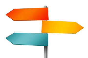 Blank road sign isolated on white background