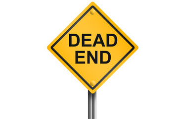 Dead end street sign isolated