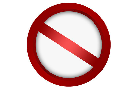 Do not enter or crossing symbol Icon on white background