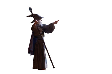 Merlin Wizard  figure  halloween background render 3d on transparent background