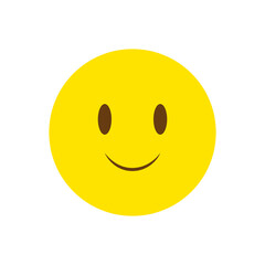 Happy yellow smiley face. Smile icon. Round shape. Vector illustration. Stock image. 