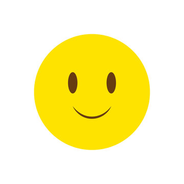 Happy yellow smiley face. Smile icon. Round shape. Vector illustration. Stock image. 