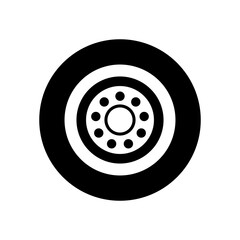 Car wheel icon. Transparent background. Modern technology. Vector illustration. Stock image. 