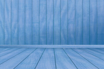 mock up Interior of empty room decoration with soft wooden floor and wooden pattern wall textured surface background.