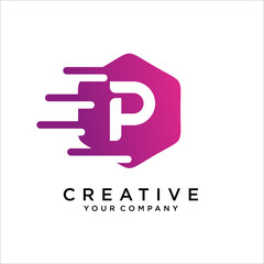 P Letter Logo Design Icon Template