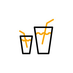 Water glass concept line icon. Simple element illustration. Water glass concept outline symbol design.