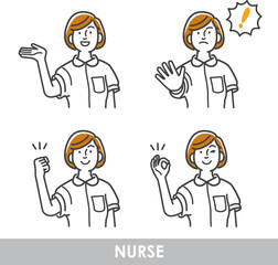 若い女性看護師のイラスト素材