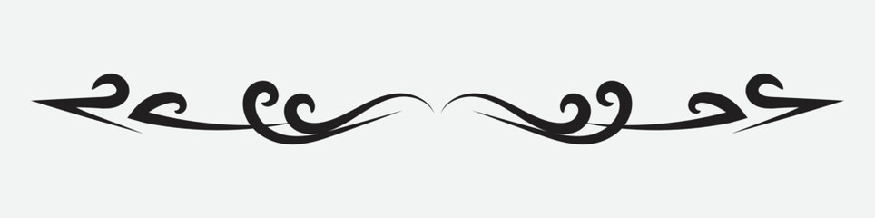 Ornamental Divider with vintage style and black color isolated on white background