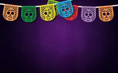 mexican day of the death decoration wallpaper