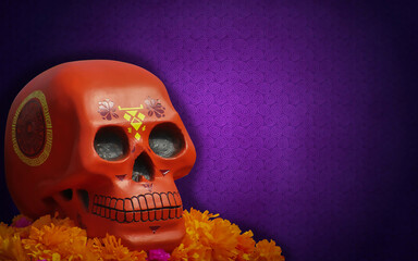 day of the death skull decoration for mexican day
