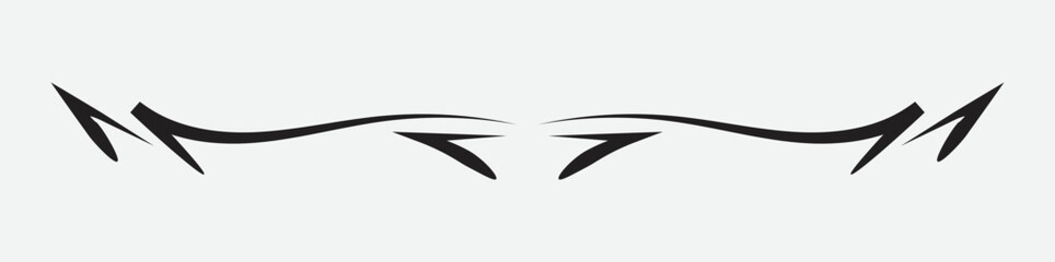 Ornamental Divider with vintage style and black color isolated on white background