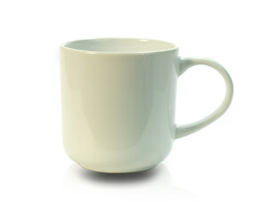  A white glass ceramic  isolated on white With a clipping path 