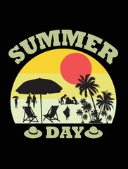 Summer T-shirt Design, color changeable and printable
