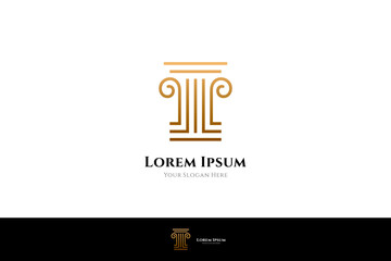 Luxury pillar logo with line art design style