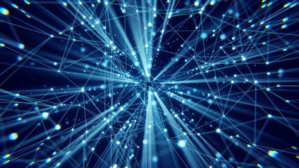 Network web Technology digital wave background concept. Beautiful motion waving dots texture with glowing defocused particles. Cyber or technology background.